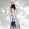 sac à main macramé violet