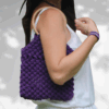 sac à main macramé violet