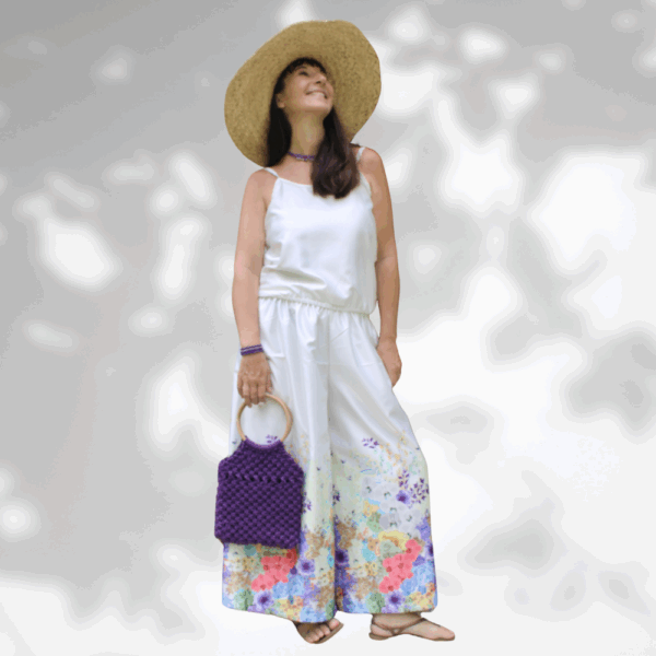 sac à main macramé violet