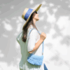 SAC BANDOULIERE EN MACRAME -PIECE UNIQUE-