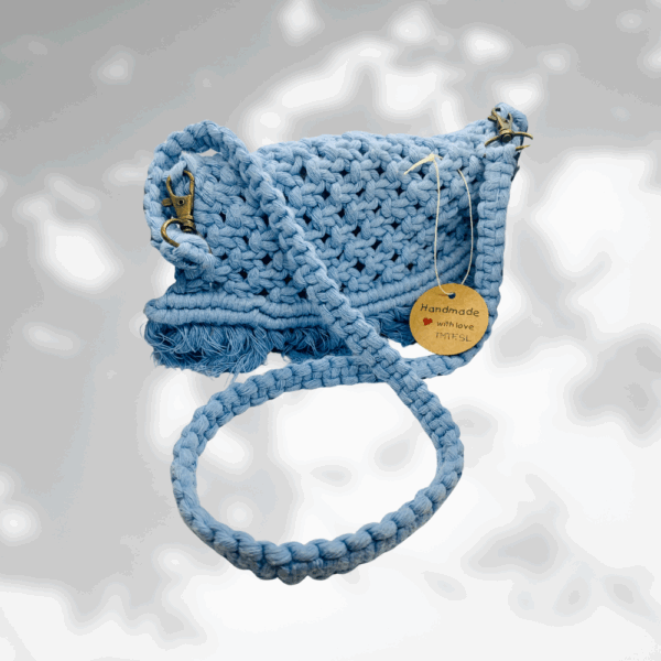SAC BANDOULIERE EN MACRAME -PIECE UNIQUE-