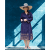 kimono bohème bleu et imprimé style indien or