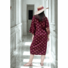 Kimono bohème léger en coton bordeaux