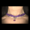 Collier macrame violet avec pendentif en améthyste