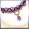 Collier macrame violet avec pendentif en améthyste