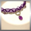 Collier macrame violet avec pendentif en améthyste