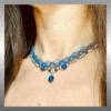 collier macramé en  pierres fines Lapis Lazuli