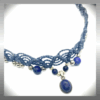 collier macramé en  pierres fines Lapis Lazuli