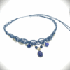 collier macramé en  pierres fines Lapis Lazuli