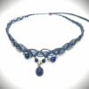 collier macramé en  pierres fines Lapis Lazuli