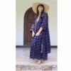 kimono bohème bleu et imprimé style indien or