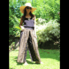 Pantalon large léger en coton imprimé