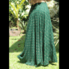 Jupe longue fluide et évasée en coton vert