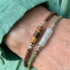 Bracelets Femme : choisissez votre duo idéal ! Aventurine et Oeil de tigre, Aventurine et Quartz Rose, Aventurine et Quartz Rutilé