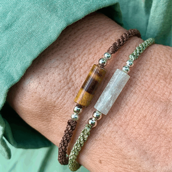 Bracelets Femme : choisissez votre duo idéal ! Aventurine et Oeil de tigre, Aventurine et Quartz Rose, Aventurine et Quartz Rutilé