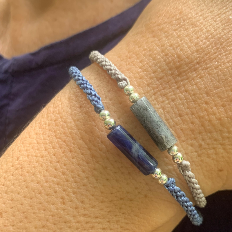 Duo de bracelets pierres fines naturelles : Lapis Lazuli et....